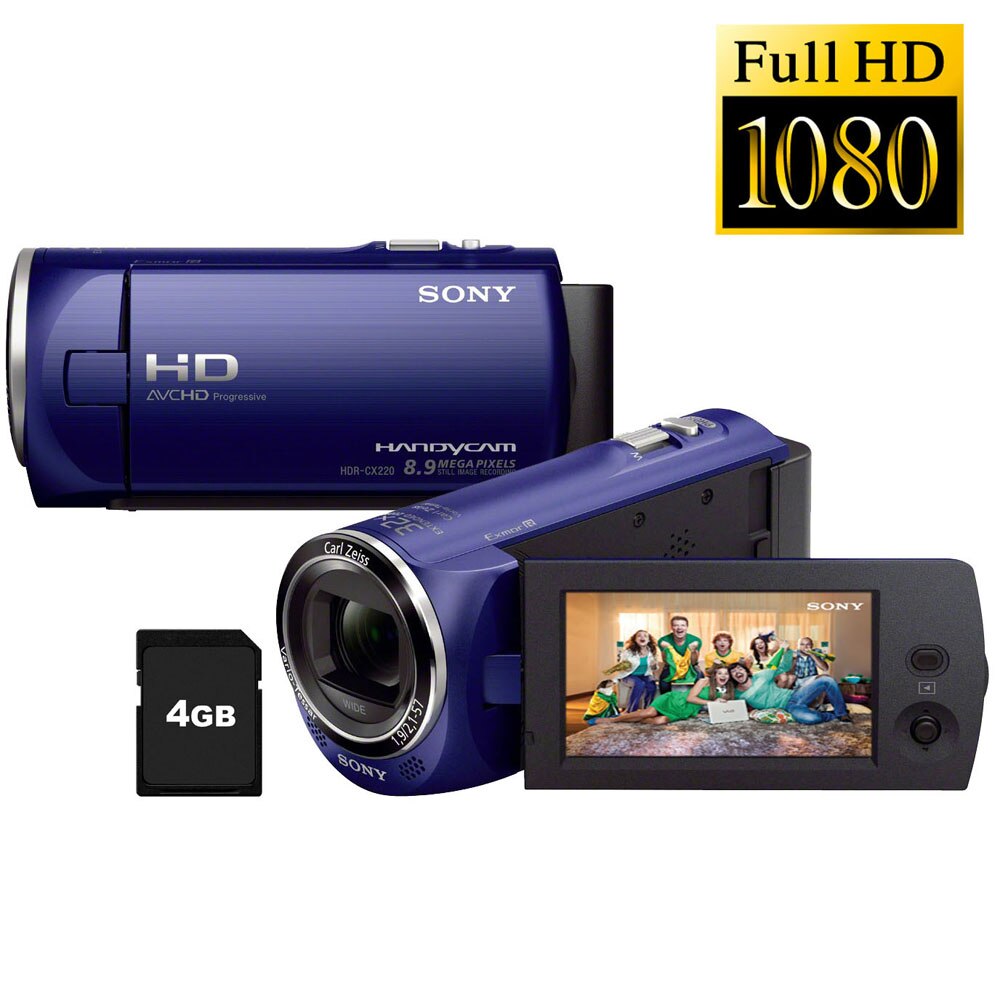 Filmadora Handycam HDRCX220 Sony Full HD Azul LCD 2,7" Zoom Óptico