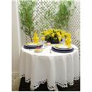 Toalha de Mesa Redonda Mehndi Deli 80 cm - Branca