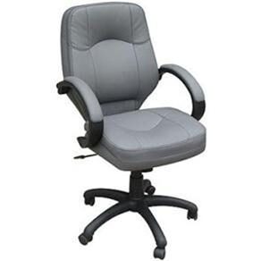 Cadeira Office Doctor em Courino com Função Relax - Cinza - Importado