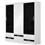 Guarda-Roupa Santos Andirá Teen Flex 3.6 com 3 Portas Flex - Branco/Lilás/Preto 