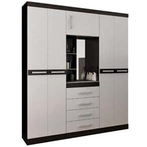 Guarda-Roupa Santos Andirá Havana Plus Capelinha c/ 5 Portas - Imbuia/Branco