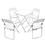 Conjunto de Mesa Quadrada Metalmix Ásia c/ 4 Cadeiras - Branco