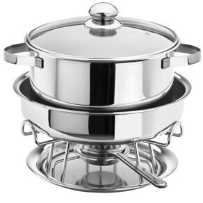 Rechaud Banho-Maria Forma Inox c/ Tampa de Vidro - 7L