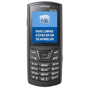 Celular Desbloqueado Claro Samsung Duos Lite E2152 Preto c/ Leitor de Dois Chips, Câmera, MP3, Rádio FM, Bluetooth e Fone de Ouvido