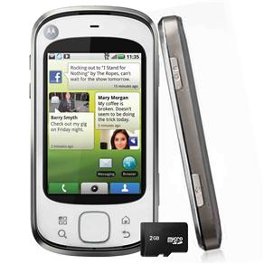 Celular Desbloqueado Tim Motorola Quench c/ Câmera 5MP, MP3 Player, Rádio FM, Bluetooth, Wireless, 3G, Cartão 2GB e Android 1.5