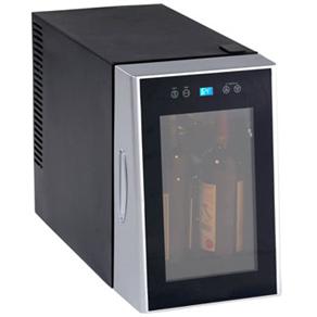 Adega de Vinho Dynasty Termoelétrica c/ Painel Touch Screen p/ 8 Garrafas - Preta/Prata