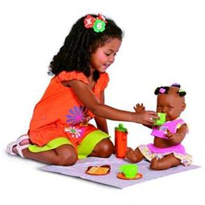 Boneca Trê-Lê-Lê Pic-Nic Negra Bandeirante 8071