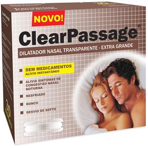 Dilatador Nasal ClearPassage Extra Grande c/ 30 unidades - Transparente