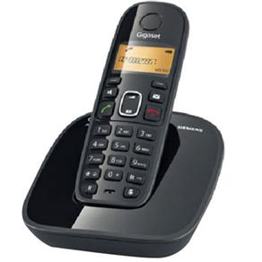 Telefone s/ Fio Gigaset Siemens A490 DECT 6.0 Preto c/ Viva-Voz, Id. Chamadas e Teclado Luminoso