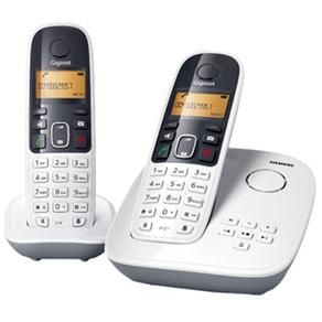 Telefone s/ Fio Gigaset Siemens A495 Branco c/ Viva-voz, Secretária Eletrônica, Id. de Chamadas + Ramal 