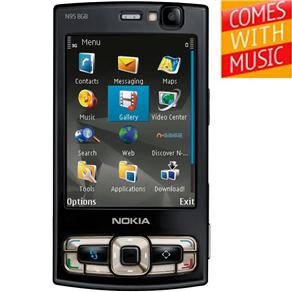 Celular Desbloqueado TIM Nokia N95 8GB c/ Câmera 5MP, MP3, GPS, Wi-Fi, Bluetooth Estéreo, Fone e Cabos de Dados