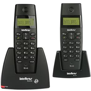 Telefone s/ Fio Intelbras Dect TS 40 C c/ Identificador de Chamadas + Ramal