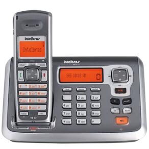 Telefone s/ Fio Intelbras c/ Secretária Eletrônica TS62 DT - Prata