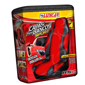 Conjunto de Capas para Bancos Luxcar Tuning 7231 - Vermelho/Preto
