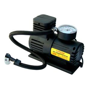 Mini Compressor de Ar Luxcar 8525 12V c/ Manômetro e Bicos - 250 PSI 