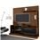 Estante Home Vamol Idea c/ Prateleira em Vidro - Imbuia/Preto Brilhante