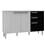 Balcão Palmeira Ratan com 3 Portas e 2 Gavetas 12210122 - Preto/Branco
