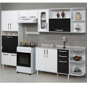 Cozinha Compacta Inajá Palmeira 3 pçs - Branco Preto