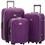 Conjunto de Malas Batiki ET665 com 3 Peças P/M/G - Roxo
