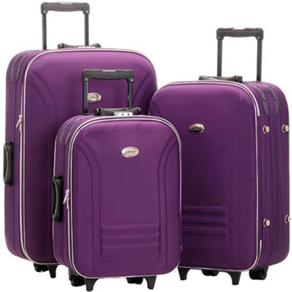Conjunto de Malas Batiki ET665 com 3 Peças P/M/G - Roxo