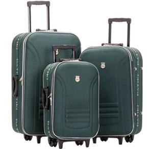 Conjunto de Malas Batiki ET665 com 3 Peças P/M/G - Verde