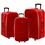 Conjunto de Malas Batiki ET665 com 3 Peças P/M/G - Vermelho