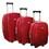 Conjunto de Malas Batiki B88 com 3 Peças P/M/G - Vermelho