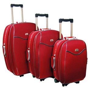 Conjunto de Malas Batiki B88 com 3 Peças P/M/G - Vermelho