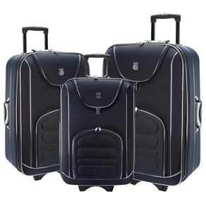 Conjunto de Malas Batiki BM66 com 3 Peças P/M/G - Azul