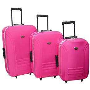 Conjunto de Malas Batiki ET665 com 3 Peças P/M/G - Rosa