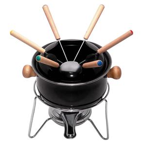 Jogo p/ Fondue Bon Gourmet c/ 10 Peças e 16 cm de Diâmetro - Preto
