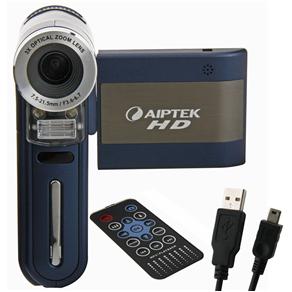 Filmadora Aiptek Go HD Azul c/ 720p, Zoom Óptico 3x, LCD 2.4" e Estabilizador de Imagem
