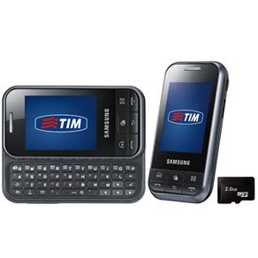 Celular Desbloqueado TIM Samsung Chat 350 Preto QWERTY c/ Câmera 2MP, MP3 Player, Rádio FM, Fone de Ouvido e Cartão 2GB