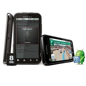 Celular Desbloqueado TIM Motorola MB525 Defy Preto c/ Câmera 5MP, 3G, GPS, Wi-Fi, Android 2.1, FM, MP3, Touchscreen e Cartão 8GB