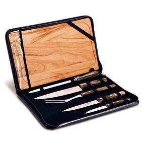 Conjunto p/ Churrasco Tramontina Polywood c/ Estojo - 7 Peças