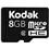 Cartão de Memória Kodak Micro SD 8GB c/ Adaptador - Amarelo/Azul