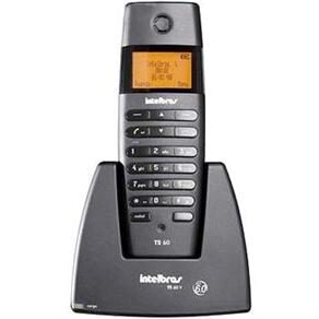 Telefone s/ Fio Intelbras c/ Id. Chamadas TS60 Preto