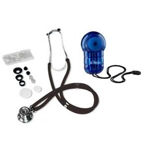 Estetoscópio Glicomed Rappaport Premium - Preto + Mini Massageador G-Tech Azul
