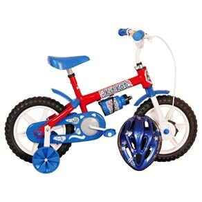 Bicicleta Aro 12 Track & Bikes Kit Kat Azul e Vermelha c/ Rodinhas