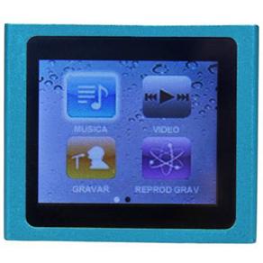 MP4 Player Logic FL729 8GB c/ Tela 1,8", Rádio FM e Gravador de Áudio - Azul