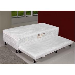 Cama Box Solteiro Paropas 16330 Ortopédico com Cama Auxiliar 40x88x188cm - Branca