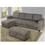 Sofá 3 Lugares American Comfort Madaloni + Chaise + Puff - Cinza/Prata