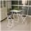 Conjunto de Mesa Metalmix Madeira com 4 Bancos Articuláveis - Branco/Preto