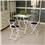 Conjunto de Mesa Metalmix Madeira com 4 Bancos Articuláveis - Branco/Azul