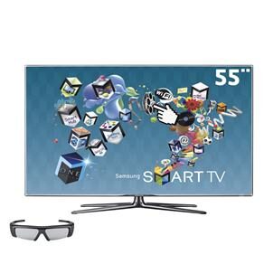 TV 55" 3D LED Samsung Série D7000 UN55D7000 Full HD c/ Smart TV, Entradas HDMI e USB, Conversor Digital, Conversor 2D-3D e 1 Óculos 3D - 240Hz