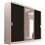 Guarda-Roupa Móveis Europa Rubi com 3 Portas Flex e Espelho Central - Branco/Preto