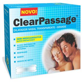 Dilatador Nasal ClearPassage c/ 30 unidades - Transparente