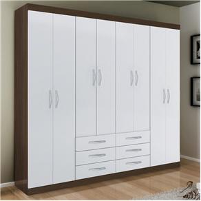 Guarda-Roupa Santos Andirá Havana Master 8.6 c/ 8 Portas - Imbuia/Branco