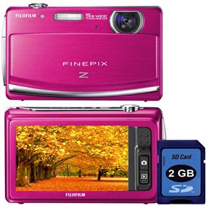 Câmera Digital Fujifilm Z90 Rosa c/ 14MP, LCD 3.0" Touchscreen, Zoom Óptico 5x, Vídeo em HD (720p) e Detector de Faces + Cartão SD 2GB