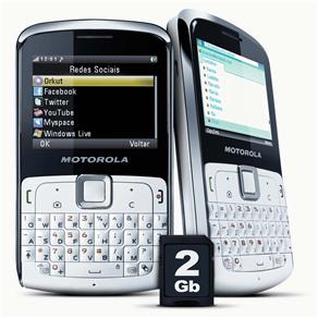 Celular Desbloqueado TIM Motorola EX112 Motokey c/ Câmera 3MP, QWERTY, Rádio FM,  MP3 Player, Bluetooth, Fone de Ouvido e Cartão 2GB